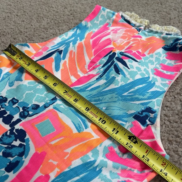 LILLY PULITZER ALEXA SHIFT SLEEVELESS DRESS, Front Zipper MULTI COLORED Size 00 - Picture 6 of 12